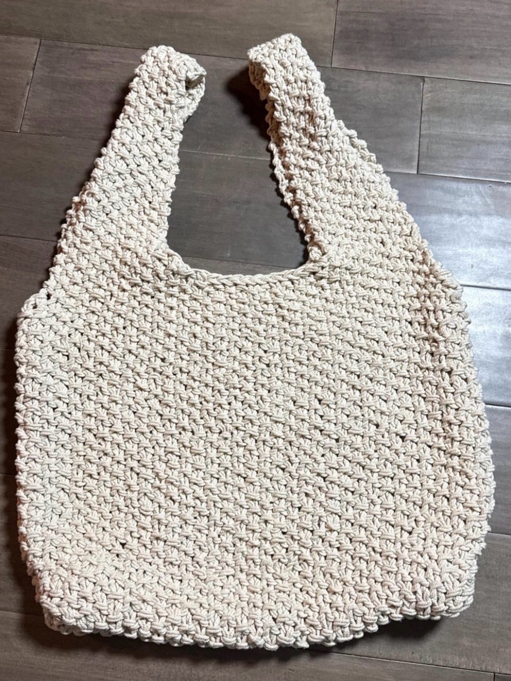 Urban Outfitters Cream Macrame Slouchy Tote Boho Beach Market Bag 100% Cotton